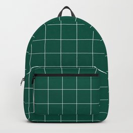 Windowpane Check Grid (white/emerald green) Backpack