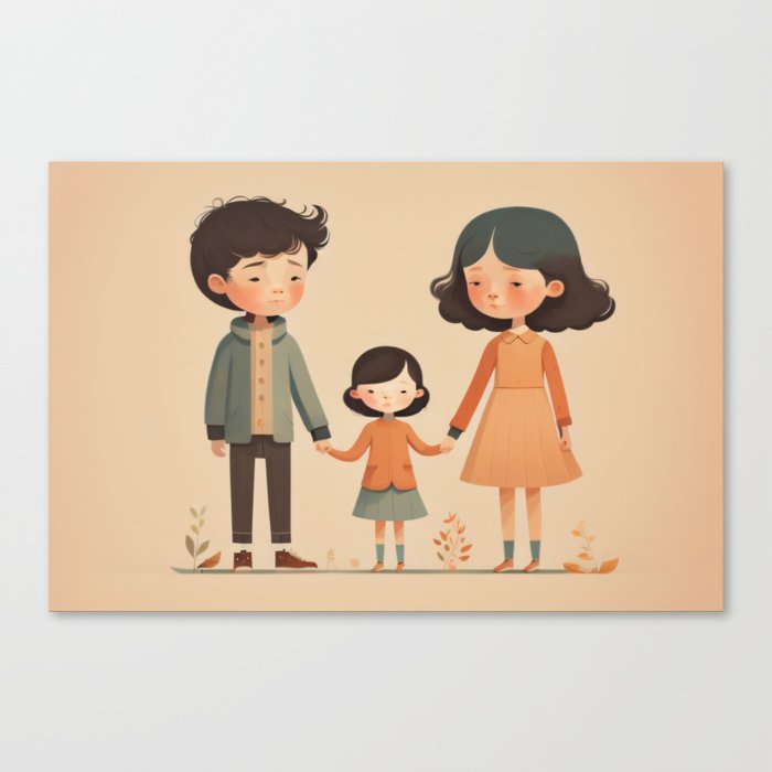 Brother and sister love Canvas Print