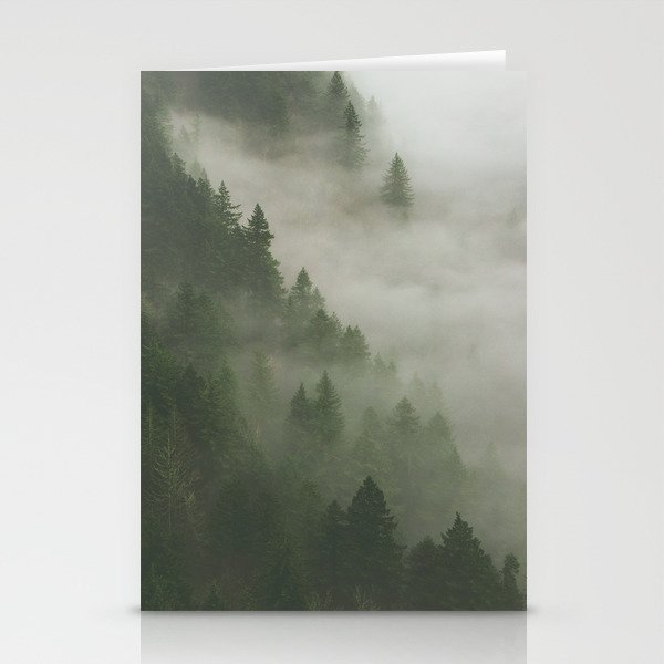 Mist between the pines Stationery Cards