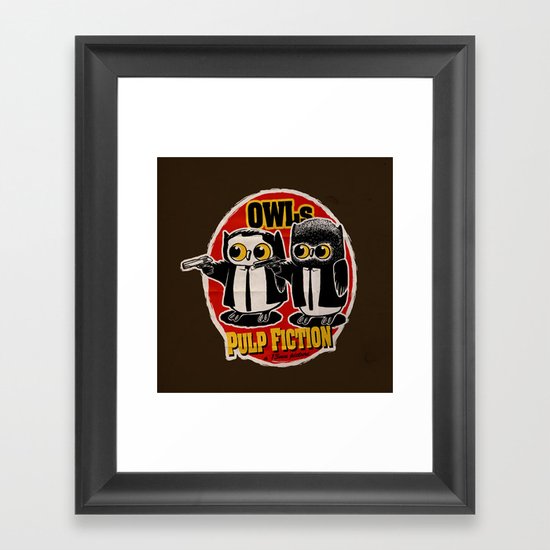 Owls Pulp Fiction Framed Art Print
