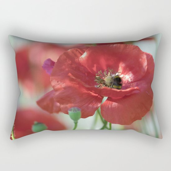 Red poppy Art Rectangular Pillow