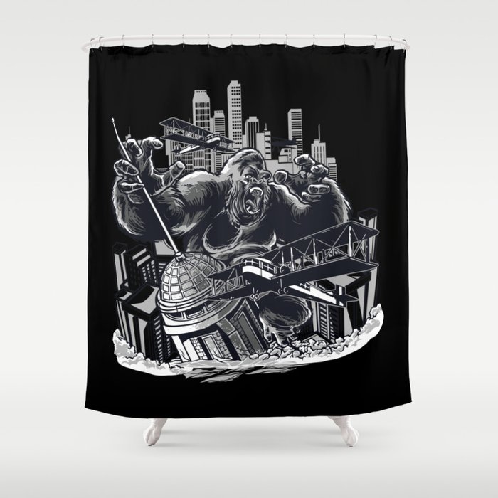 Wild Giant Gorilla Demolishing City Shower Curtain