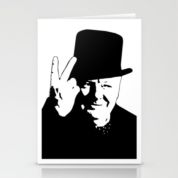 SIR WINSTON CHURCHILL, V for VICTORY, SIGN. Stationery Cards