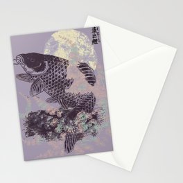 Japanese carp fine art Stationery Cards