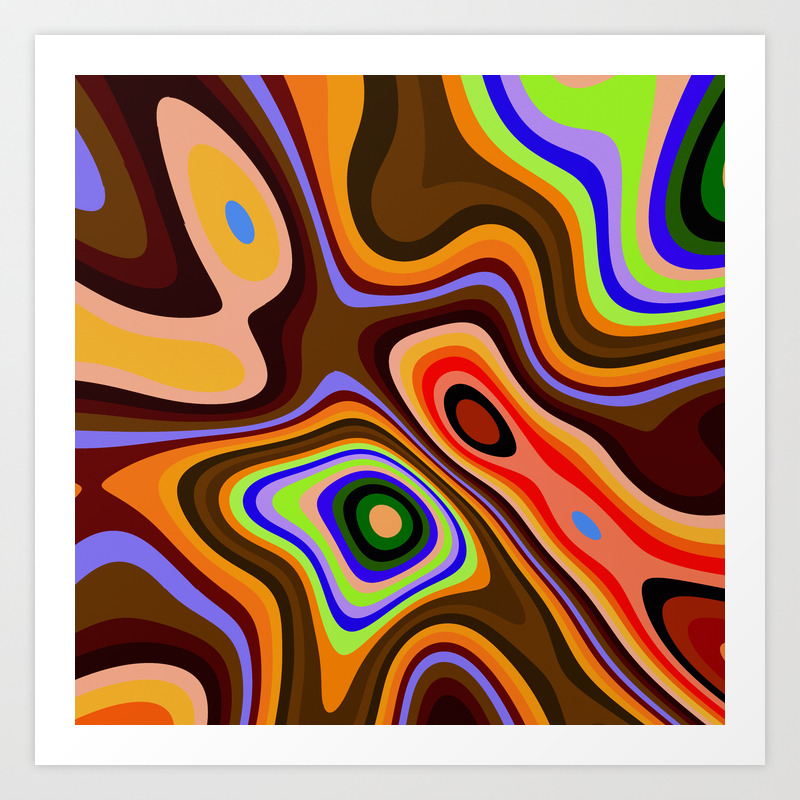 Colourful Fluid Abstract Art Print By Walstraasart Society6