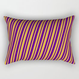 [ Thumbnail: Goldenrod & Indigo Colored Stripes/Lines Pattern Rectangular Pillow ]