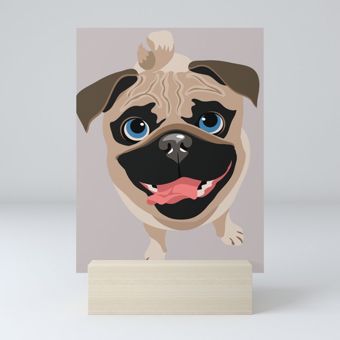Funny Pug Dog Mini Art Print