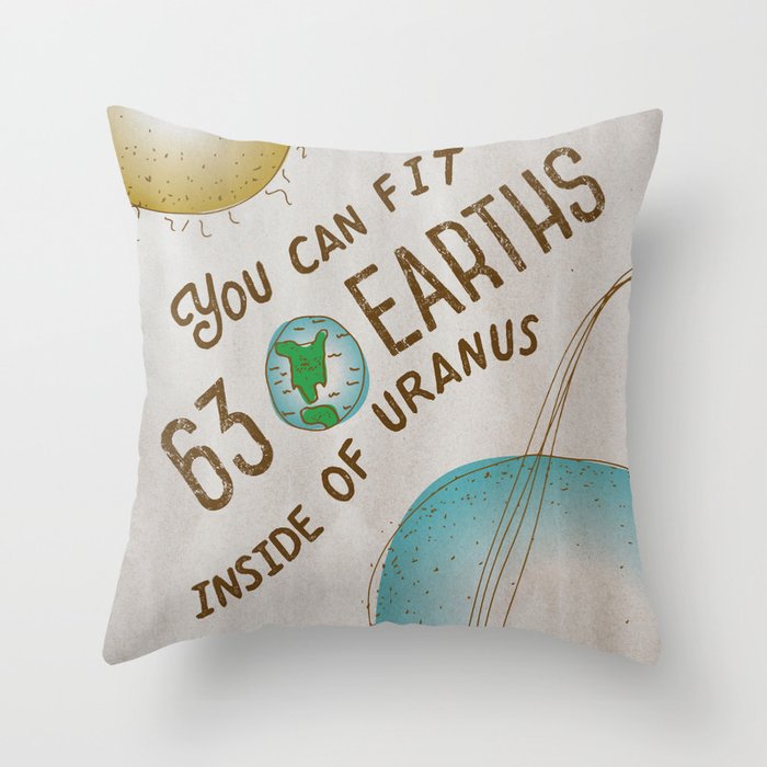 Uranus Joke Bathroom Poster - Solar System Series Throw Pillow