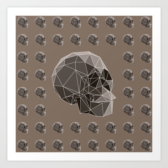 Geometric skulls Art Print
