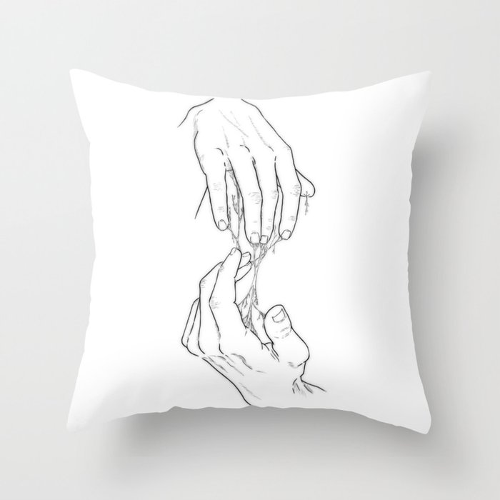 Hands and roots Throw Pillow