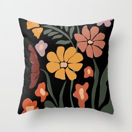 TROPICAL floral night Throw Pillow