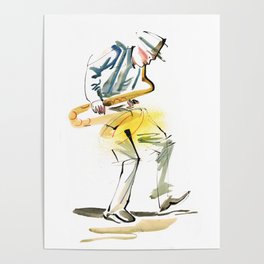Saxophone Musician art Poster