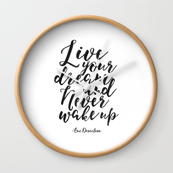 Girls Room Decor Quote Live Your Dream Inspirational Quote Girly Poster Motivational Quote Girly Wall Clock By Alextypography