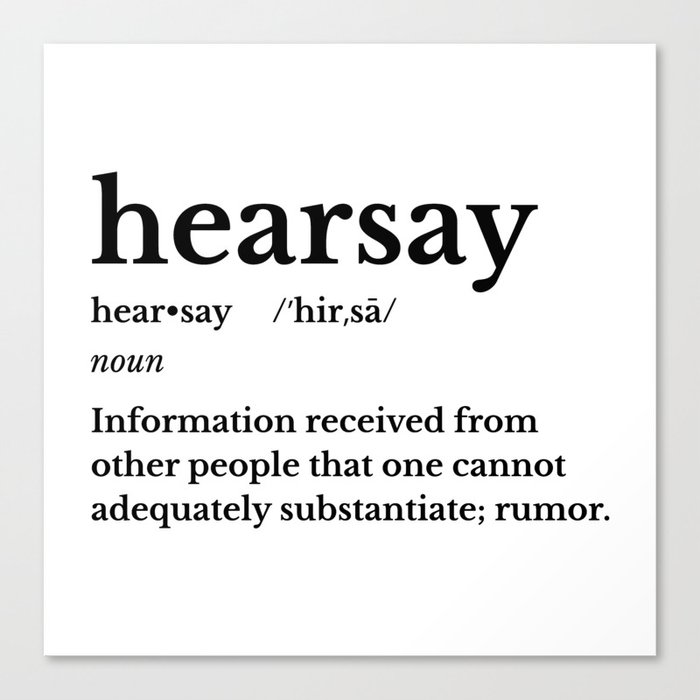 Hearsay Definition  Canvas Print