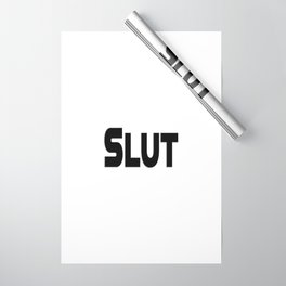 Slut Wrapping Paper | Typography, Graphicdesign, Funny, Black, White, Slut, T Shirt, Words 