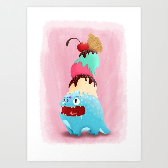 Ice Cream-Dragon Art Print