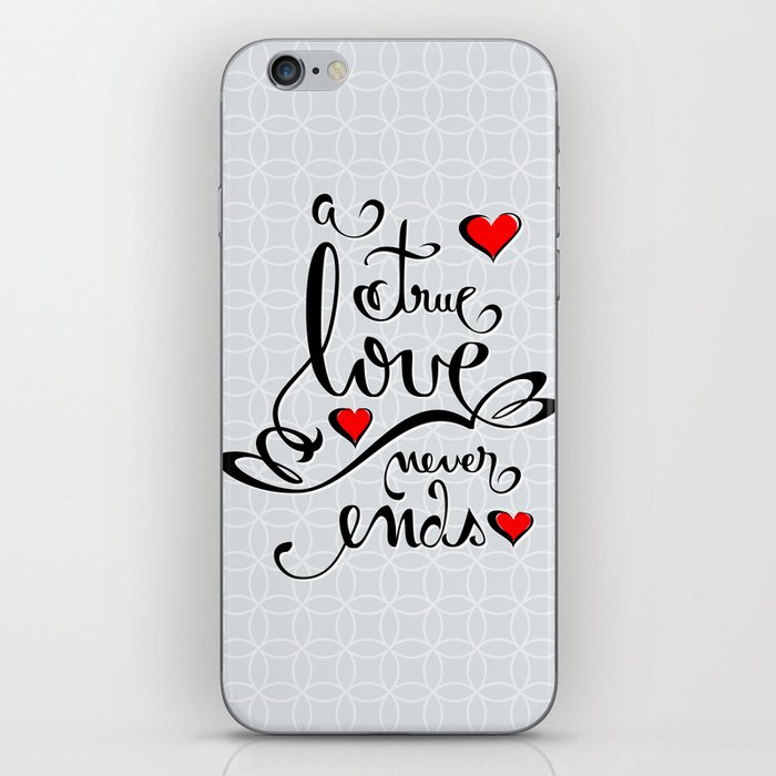Valentine Love Calligraphy and Hearts iPhone Skin