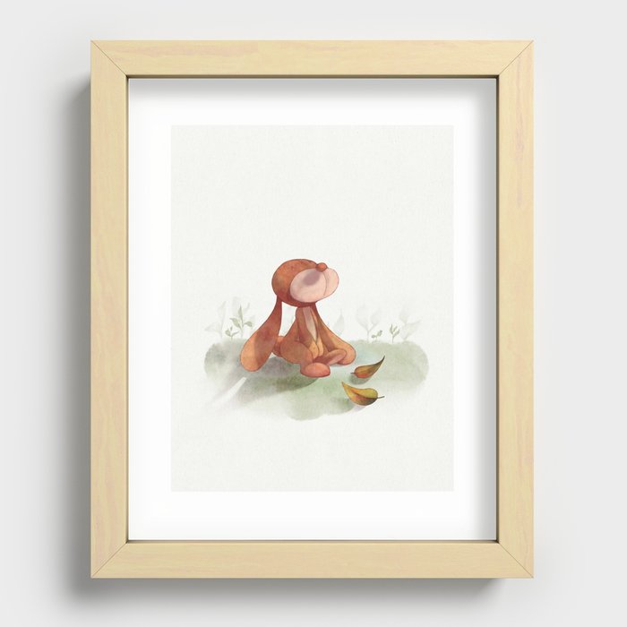 Cute Bunny illustration | Snuggle Buddy Recessed Framed Print
