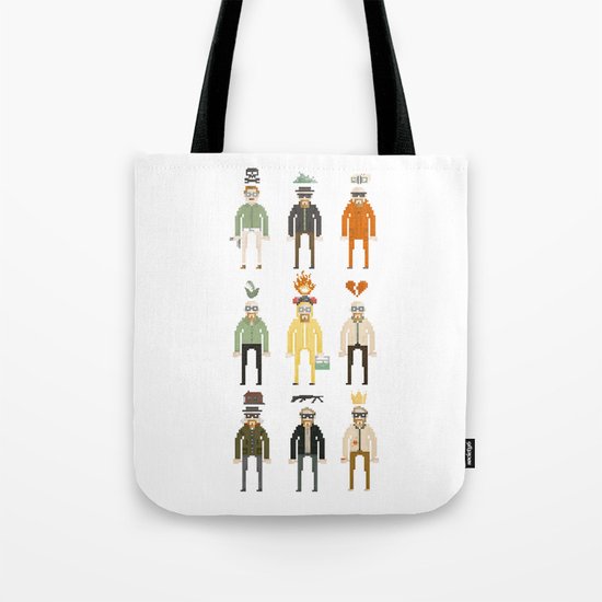 Walter White Pixelart Transformation- Breaking Bad Tote Bag