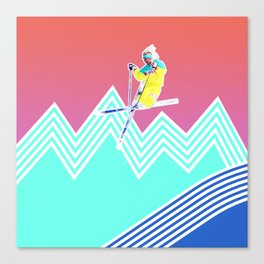 Dude skis like it's 1989 Canvas Print
