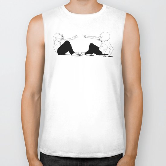 rock beats scissors Biker Tank