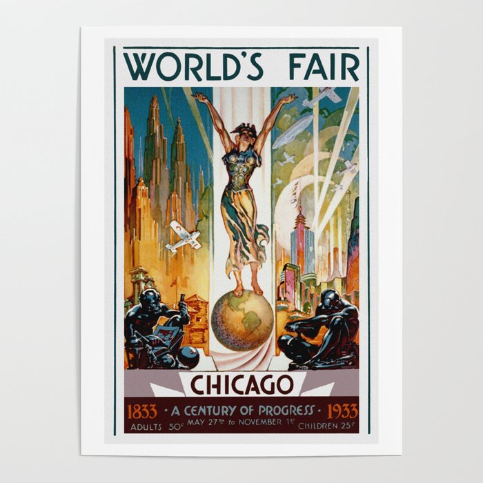 Vintage World's Fair Chicago IL 1933 Poster