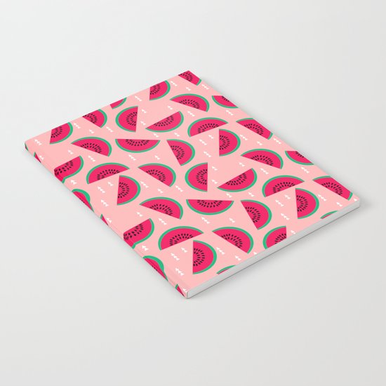 watermelon print pattern summer fresh mint cool fruit fashion spring trendy minimal print design Notebook