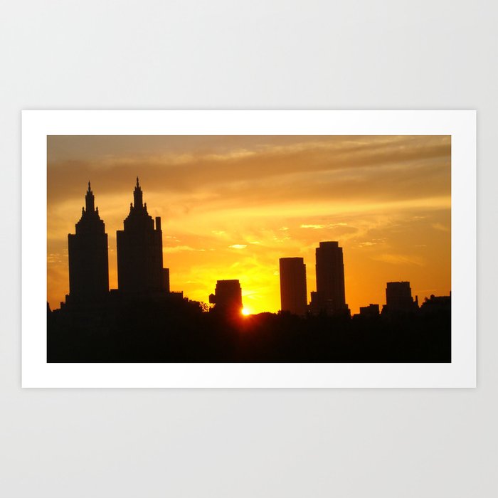 Sunset Over Manhattan  Art Print
