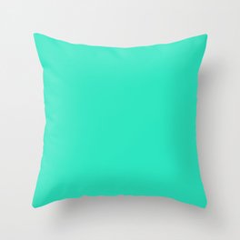 SOLID COLOR BRIGHT TURQUOISE  Throw Pillow