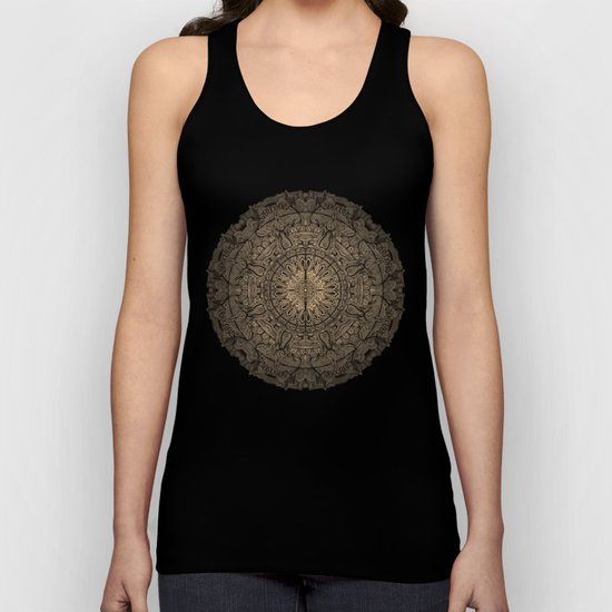 Sepia Mandala Unisex Tank Top