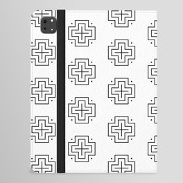 Tribal cross pattern - black and white iPad Folio Case