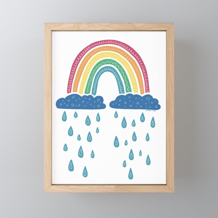 Storm & Rainbow Framed Mini Art Print
