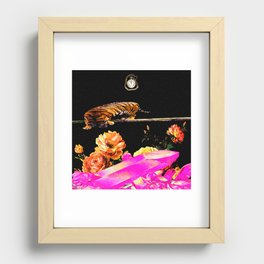 Tiger in Space Recessed Framed Print