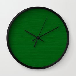 Emerald Green Brush Texture - Solid Color Wall Clock