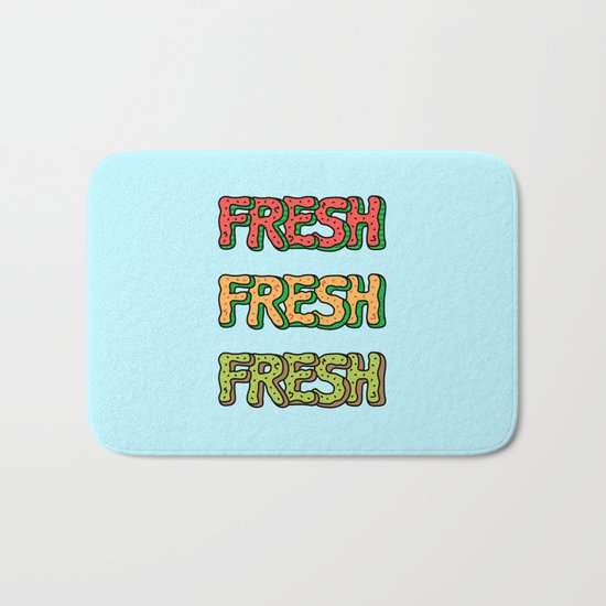 Fresh Watermelon, Cantaloupe Melon, Kiwi Bath Mat