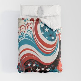 Circular American Patriotic Design  Duvet Cover