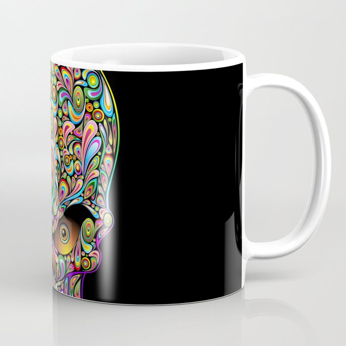 Psychedelic Skull Art Design Coffee Mug