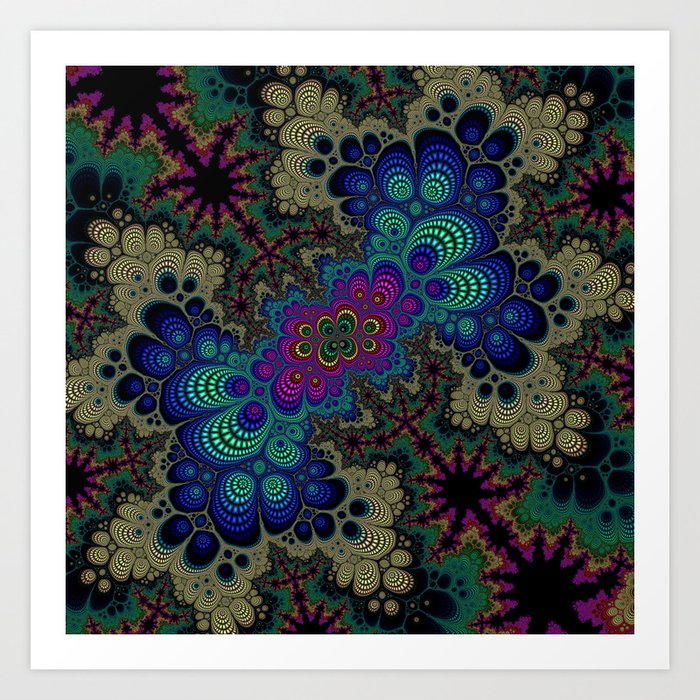 Peacock Fractal Art Print