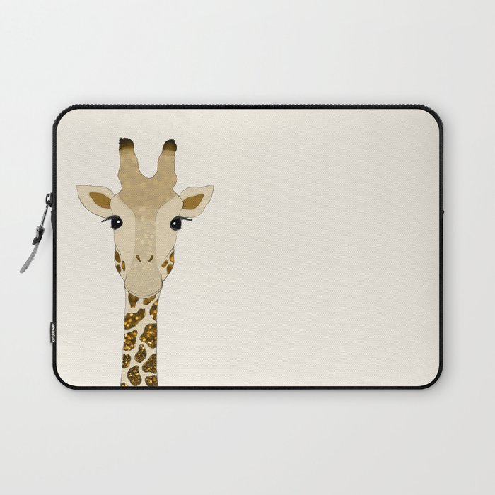 Golden Glitter Giraffe Laptop Sleeve