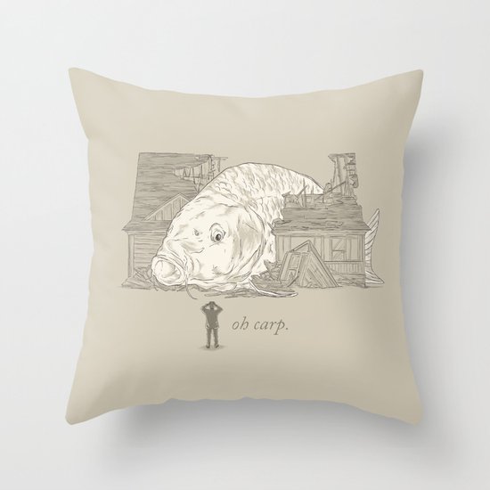 Oh carp. Throw Pillow