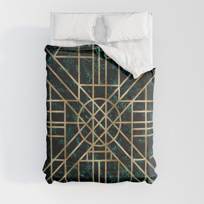 Art Deco design - velvet geo X Comforter