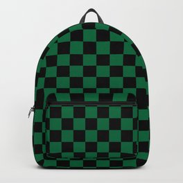 Black and Cadmium Green Checkerboard Backpack