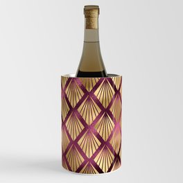 Burgundy Gold Art Deco Pattern Wine Chiller