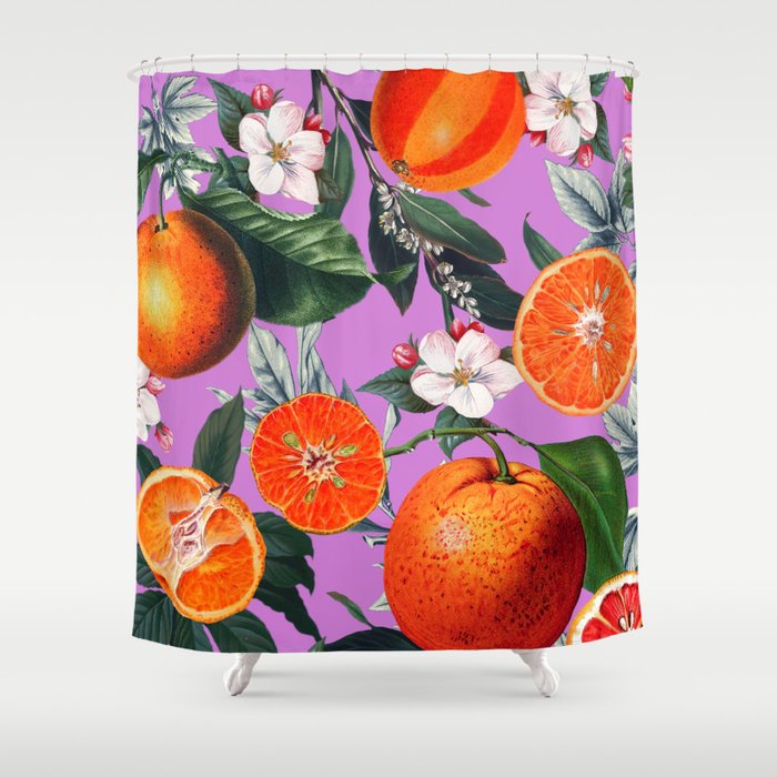 Vintage Fruit Pattern X Shower Curtain