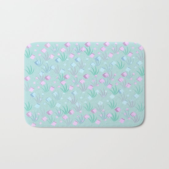 Floating Blocks Pastel Abstract Bath Mat