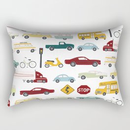 Beep Beep! Cars and Trucks Traffic Pattern Rectangular Pillow