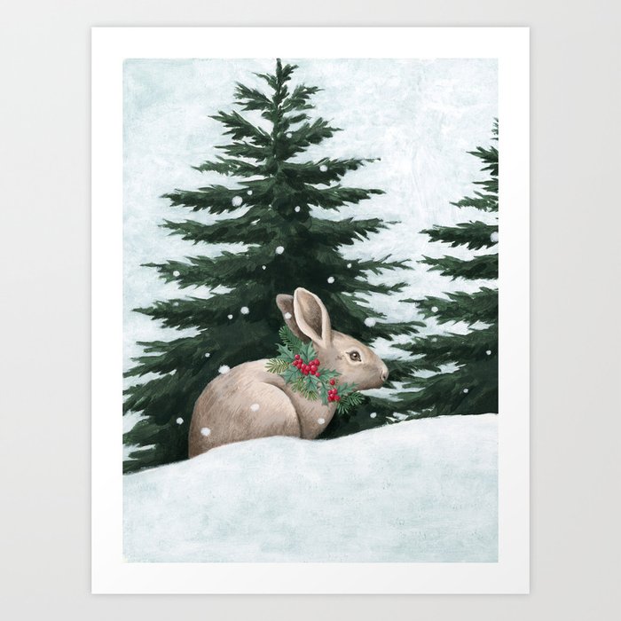 Winter Bunny Art Print