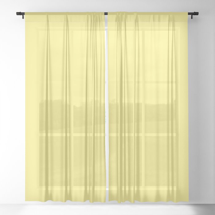 Solid Pale Corn Yellow Color Sheer Curtain