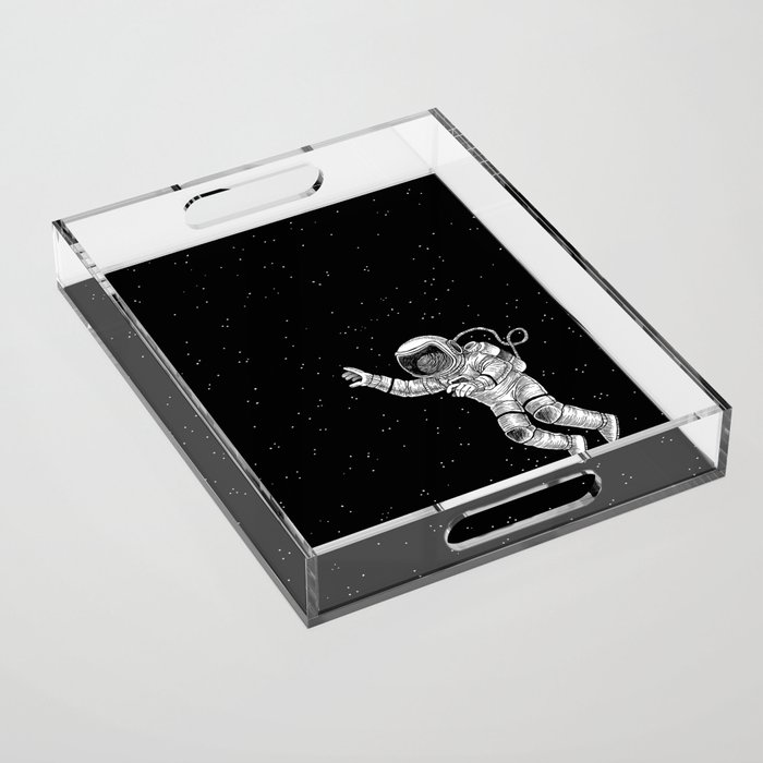 Astronaut in the outer space Acrylic Tray