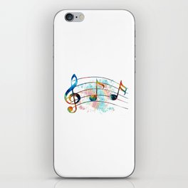 Magical Musical Notes - Colorful Music Art by Sharon Cummings iPhone Skin